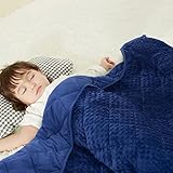 Peradix Gewichtsdecke Kinder,Therapiedecke Anti Stress 2.3kg 92 x 122cm kinderdecke Beschwerte Decke für Angst und Schlaf störungen mit Glasperlen Kuscheldecke,Blau