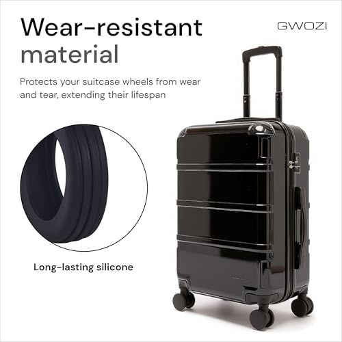 Luggage Wheel Covers Set of 4 - Wear-Resistant Luggage Wheel Protector Covers - Silicone Suitcase Wheel Covers, Noiseless - Luggage Accessories3