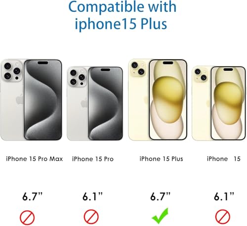 Image of DIZORO Crystal Clear Compatible with iPhone 15 Plus Case with Anti-Yellow Anti-Scratch Shockproof Transparent Cover