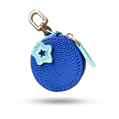 Image of 2.38 x 2.38 Inch Blueberry Fruit Bag Charm Cute Mini Coin Purse Keychain,Mini Leather Coin Pouch Change Purse for Backpack Decoration,Coin Blueberry Wallet Gifts for Girl Women