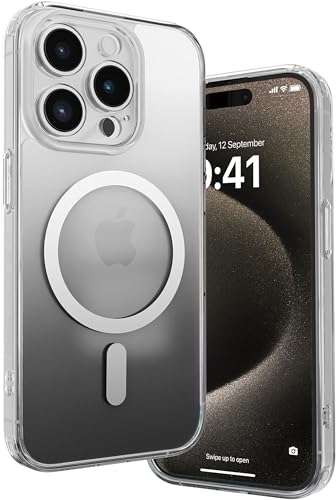 Image of Vaku Luxos Maven Magpro Back Cover Case for iPhone 15 Pro Scratch Resistant Slim Fit Protective Design Military-Grade Protection Compatible with Mag-Safe Wireless Charging - Grey
