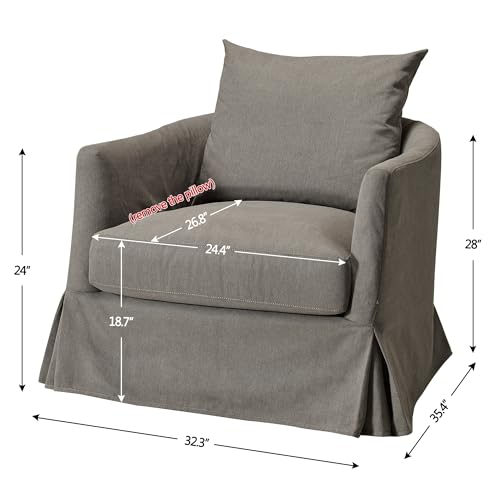 Sillón Barrel Plegable Gris miniatura 2