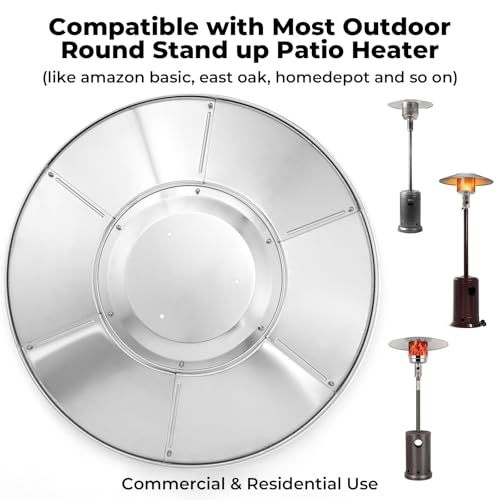 Outdoor Heater Replacement Parts Reflector Shield, Aluminum Heat Reflector Shield Top for Propane Outdoor Heaters,Suitable for Most Outdoor Round Stand Up Propane Heater