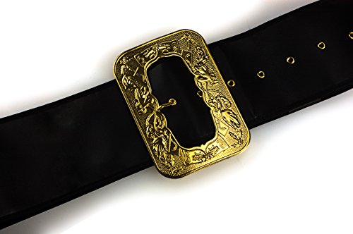58" Leatherette Santa Costume Belt Black and Gold2