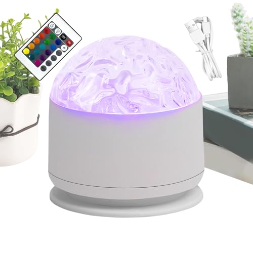 ウォーターライトプロジェクター - 7色の水の波ムード投影 リモコン付き | ワイヤレス波プロジェクターランプ | 寮・アパート・リビングルーム・ベッドルーム・バスルーム・パーティー・集まり・シャワー・室内用