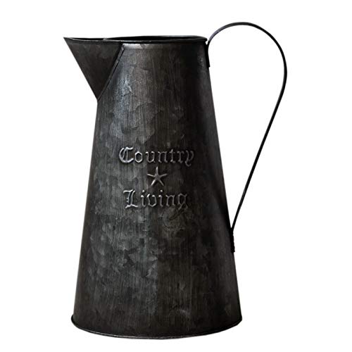 Hogar y Mas Macetero Decorativo Vintage de Metal Negro para Interior/Exterior. Original...