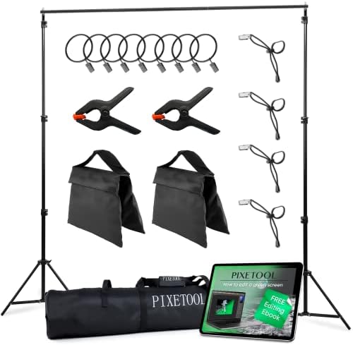 Supporto Sfondo Fotografico Regolabile 2.6x3m - Kit Completo Con Treppiedi, Morsetti E Sacchi Sabbia - Foto 6