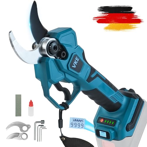 VKE Akku Astschere Max 40mm Schneiddurchmesser mit LED, 600W ProfessionelleSchnurlose Elektrische Gartenschere Anzeige Kompatibel mit 18V Akku Akku Gartenschere(Batterie nicht Enthalten) VKE Akku Astschere Max 40mm Schneiddurchmesser mit LED, 600W ProfessionelleSchnurlose Elektrische Gartenschere Anzeige Kompatibel mit 18V Akku Akku Gartenschere(Batterie nicht Enthalten)