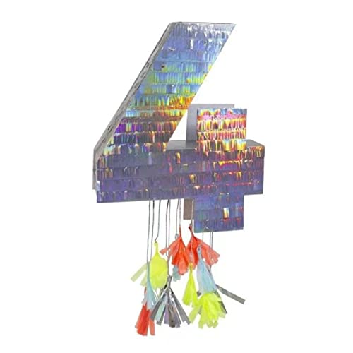 Party with Emma Foil Number Pinata for Kids Birthday Party Decorations Party Favors Birthday Party Decorations Centerpieces Anniversaries Milestones 1st 2nd 3rd 4th 5th 6th 7th 8th 9th (Number 4)