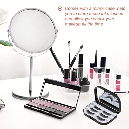 Eyelash Case Shmian Empty Eyelashes Storage Organizer Holder Case With Makeup Mirror Travel Pallet Lash Holder Display Can Store 3 Pairs #TOP4