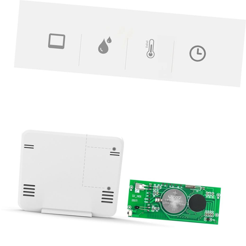 Termometro Ambiente Digitale Ultra-sottile Bianco in Abs con Orologio | Misuratore Umidita Casa, Lettura Temperatura per Home e Room, Design Semplice