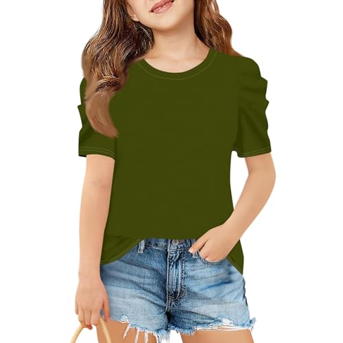 Girls Casual Short Sleeve T-Shirt Soft Crewneck Summer Fashion Casual Tops