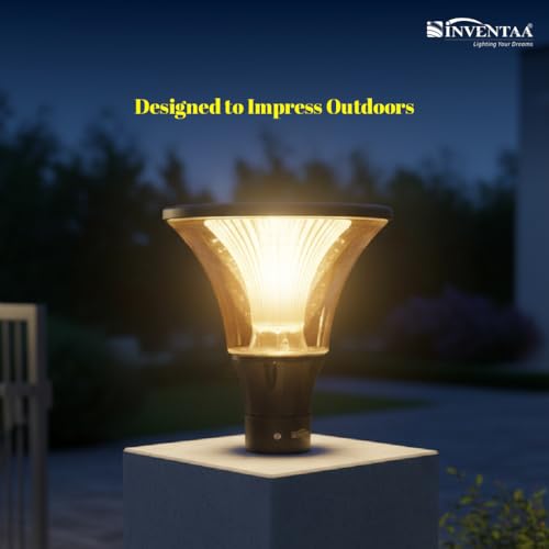 Image of INVENTAA Prisma 12W LED 3-in-1 Color (Warm, Neutral, Cool) Light for Home Gate | Rustproof Gate Lamps for Outdoor Compound, Garden, Patio Piller Lights Gate Lights for Outdoor Waterproof