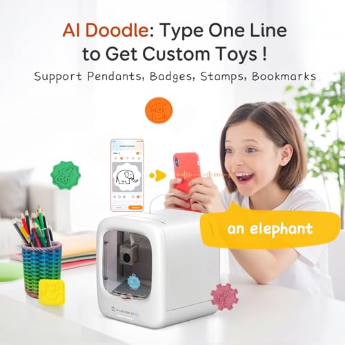AOSEED 3D Printer for Kids, Fully Assembled AI 3D Printer with 1500+ Models & 17+ Modules, 400mm/s High Speed, Auto Leveling, STEM Toy Gift with 8 PLA Filaments for Home & School, X-Maker Joy AI+ by AOSEED - Image 3
