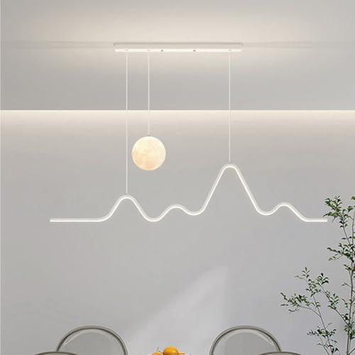 Lustre linéaire LED CLMJHG à intensité variable en fer et silicone