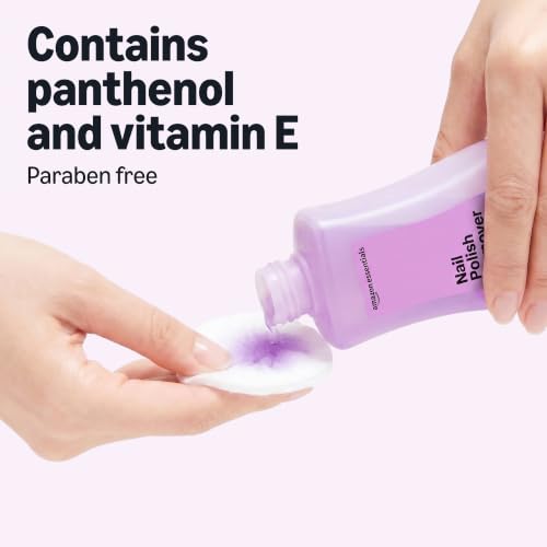 Image of Amazon Essentials Nail Polish Remover, Strengthening, Acetone-Based Formula, Formulated with Panthenol and Vitamin E, 6 Fl Oz