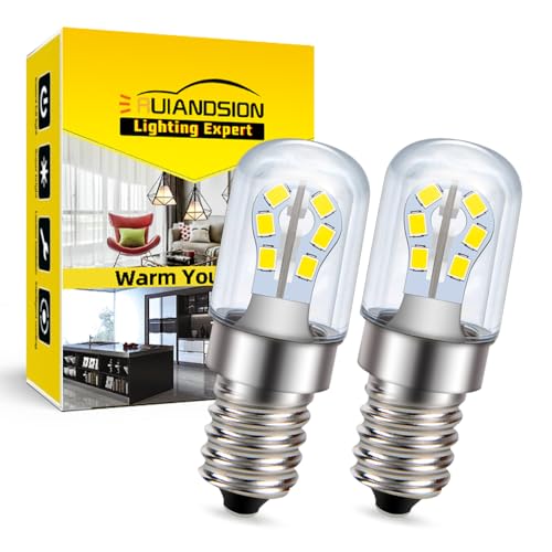 Ruiandsion E14 LED Light Bulbs Low Voltage AC DC 24V 2W Edison Screw Base LED Energy Saving 6000K White Bulbs for Truck Solar Power Lamp,Pack of 2