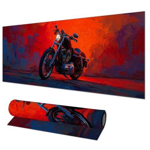 Grand tapis de souris 80x30 cm HOMETITUTE au design peinture à l'huile pour bureau