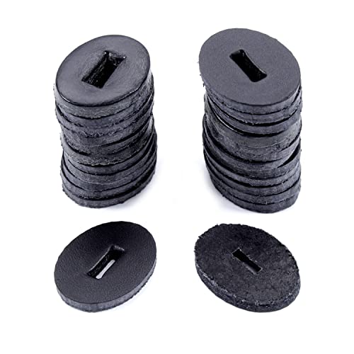 Rondelles de poignée en cuir de vache noir ovale 25 pièces manche couteau