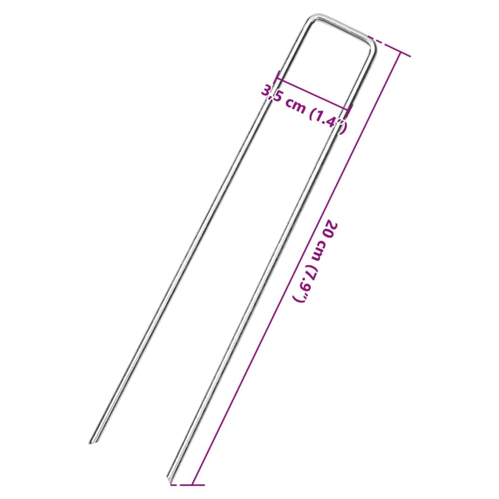 Rekreacja na świeżym powietrzu, kemping i piesze wycieczki, akcesoria namiotowe śledzie w kształcie litery U 25 szt. 20 x 3,5 cm stal ocynkowana