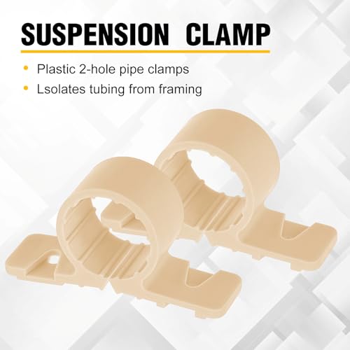 Image of Briwooody 50 Pack 3 /4 Inch Skin Color Pipe Supports Suspension Clamp Pipe Clamps Pex Clamps for Pex, Copper, CPVC