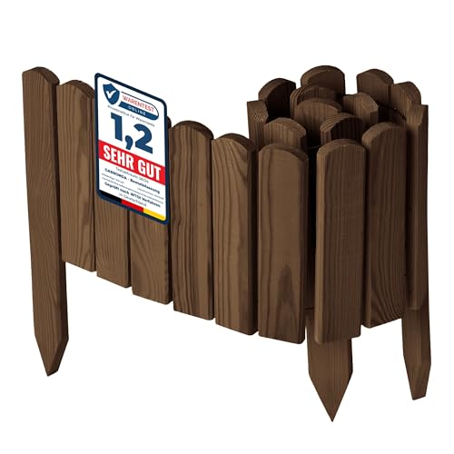 Garronda Beeteinfassung Holz Rollzaun Holzzaun 20 cm x 100 cm imprägniert Flexibler Rollborder Rasenkante Palisade Gartenzaun Umzäunung für Garten GD-0148, Dunkelbraun Garronda Beeteinfassung Holz Rollzaun Holzzaun 20 cm x 100 cm imprägniert Flexibler Rollborder Rasenkante Palisade Gartenzaun Umzäunung für Garten GD-0148, Dunkelbraun