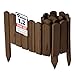 Garronda Beeteinfassung Holz Rollzaun Holzzaun 20 cm x 100 cm imprägniert Flexibler Rollborder Rasenkante Palisade Gartenzaun Umzäunung für Garten GD-0148, Dunkelbraun