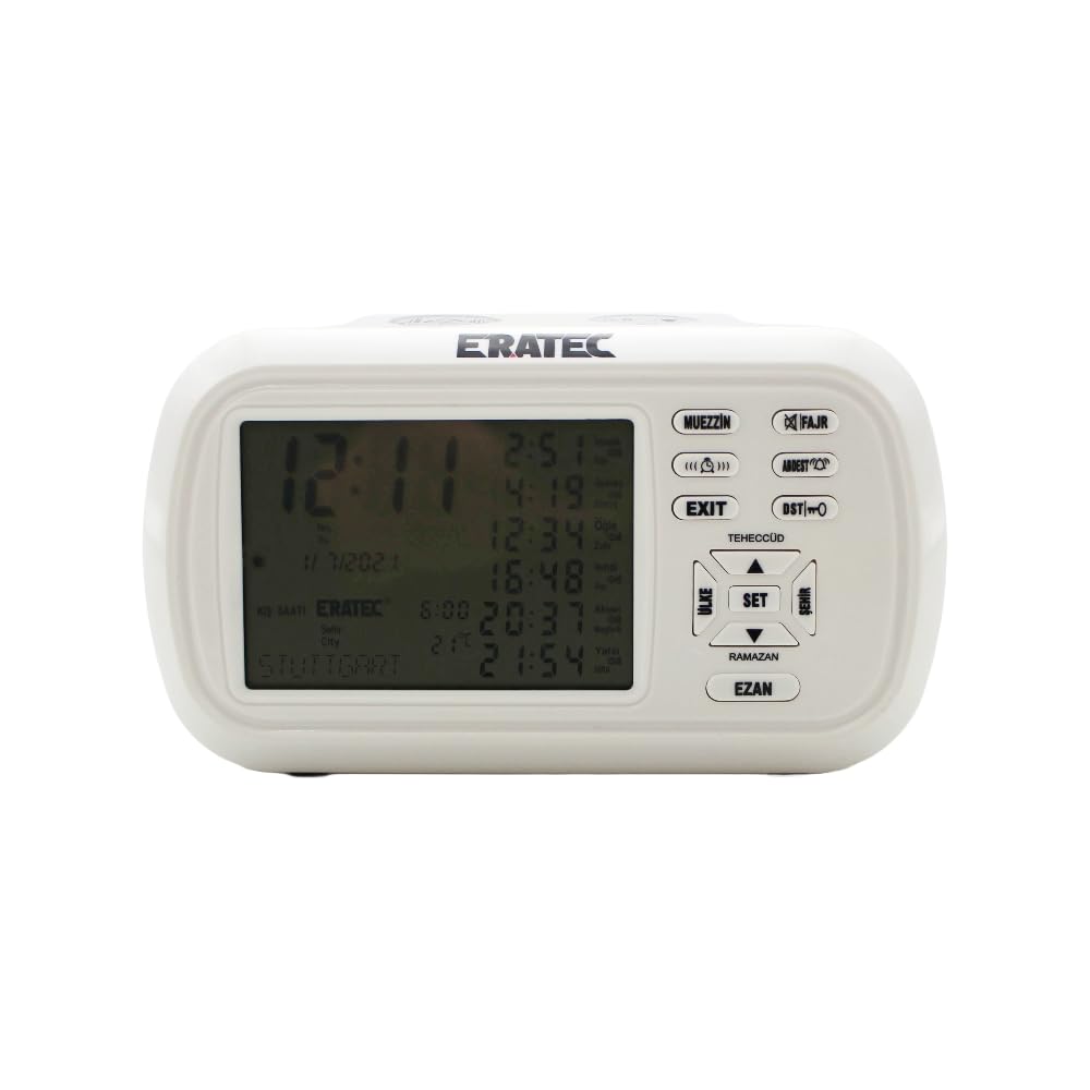ERATEC AZ-6500 Ezan Saati Horloge de prière Azan (Blanc)