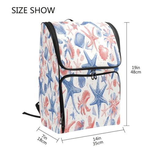 Sac à dos étudiant étoile de mer de dessin animé à grande capacité