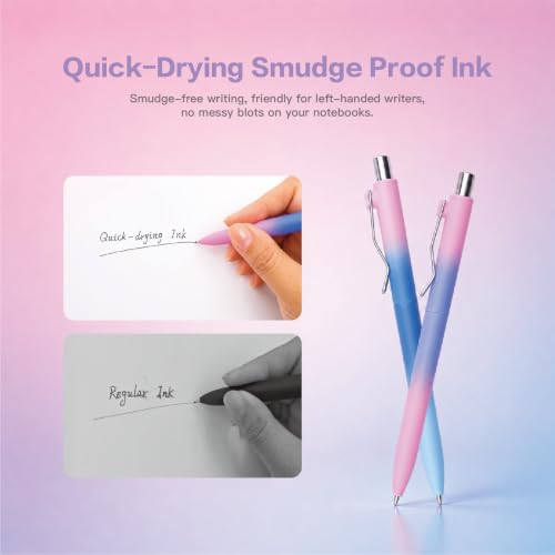Image of WY WENYUAN Cute Pens, Pastel Ballpoint Pens Bulk, Fine Point Smooth Writing Pens, Colorful Pens, Black Ink 1.0 mm Journaling Pen, Office Supplies for Women & Men, Note Taking