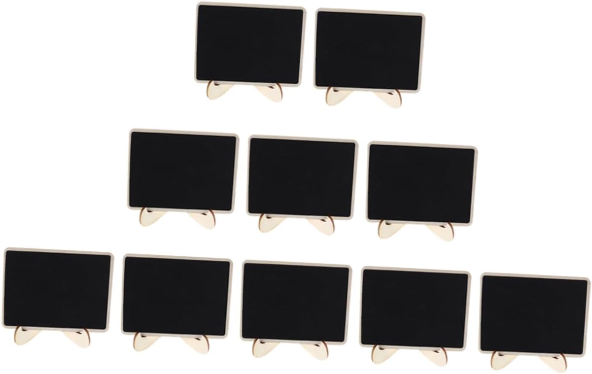 10pcs Small Wooden Chalkboard Message Boards Xmas with Support