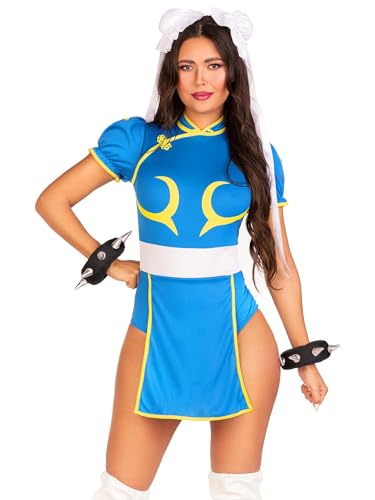 Leg Avenue Women's Street Fighter ChunLi Costume, Blue, X-Large