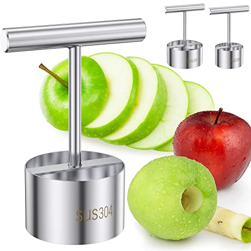 Abizarch Conjunto de 2 peças de descaroçador de frutas de aço inoxidável, fácil de usar, conjunto de