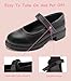 Nedaan Girls School Uniform Shoes Mary Janes Dress Shoes Adjustable Strap(Little Kid/Big Kid) Black