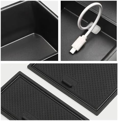 for Q4 E for Etron 2022-2024 Central Console Tray Holder Container Organizer Accessories Car Armrest Box Storage Box image 4