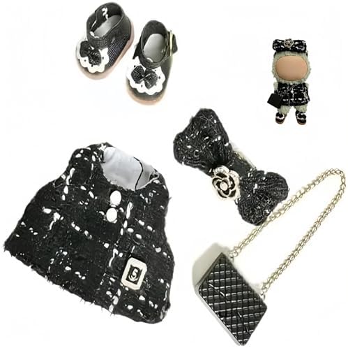 15cm-17cm Doll Clothes Suitable for labubu 17cm 15cm Dolls Accessories Sitting No Doll Only Clothes 17cm labubu 1bag+1shoes+1dress+1hairband No Doll image 3