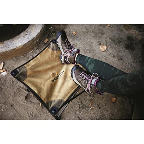 Bolderton Heritage Camp Chair Foot Stool, Folding, Collapsible, Portable, Small Footrest, Brown #TOP4