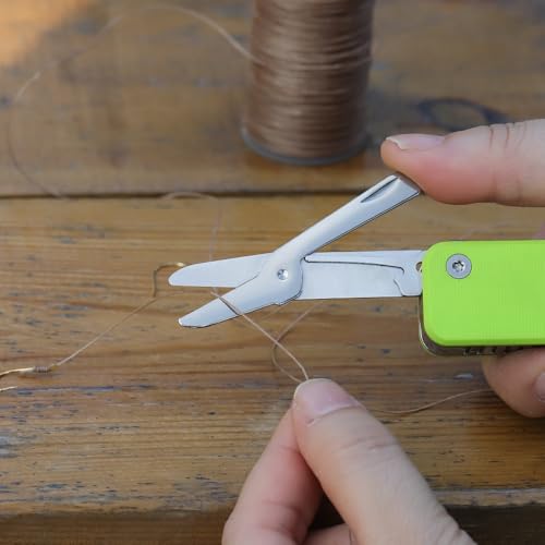 Image of ROXON S503G 9 in 1 Mini Multi Tool EDC Pocket Knife Multitool with G10 Handle,Scissors,Screwdriver,Threader,Awl, Flat Screwdriver,Ruler,Tweezers for Outdoors Fishing Camping,Gifts for Men (Neon Green)