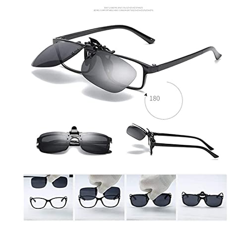 Image of Clip on Flip up Polarized Lens For Prescription Glasses UV Protection Sunglasses (Clear lenses not Polarized)