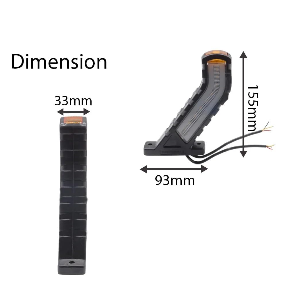 Indicatori Direzione Laterali Per Auto SUV Furgoni Camion Camper Autobus Rimorchio Barca Camion 2 Pezzi/4 Pezzi 12V 24V LED Luci Di Posizione Laterali Che Scorrono Indicatori Di Direzione Lampada(1 pa