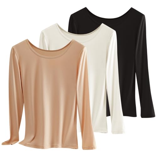 Haut thermique femme haut de gamme maillot de corps manches longues en modal doux XS-L