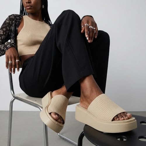 Image of CUSHIONAIRE Pim Wedge Chunky Platform Womens Sandals with Firm Knit Upper & Memory Foam Summer Sandals for Women