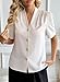 EVALESS Womens Tops Short Sleeve Button Down Shirts Casual Business Dressy Blouses Summer Fashion Clothes Beige S