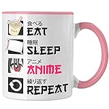 Trendation - Anime Tasse Geschenk Spruch Kaffeetasse Geschenke Deko Anme Fan (Rosa)