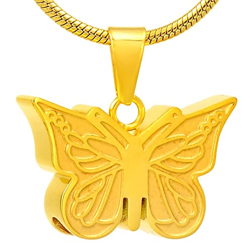 Collier urne papillon pour garder le souvenir des cendres près du coeur