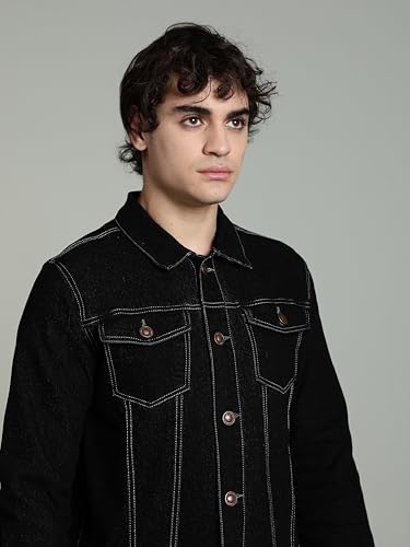 Image of INKD Men's Standard Length Cotton Blend Stretch Stylish Denim Jacket | Denim Jacket for Man | Men's Jackets