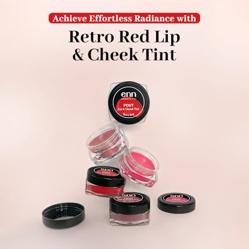 Image of Enn Beauty Pout Lip, Cheek & Eyeshadow Tint with SPF 10 with The Goodness of Jojoba & Avocado Oil, Natural Blush for Women, Long Lasting, Sls & Paraben Free - Retro Red, 5gm