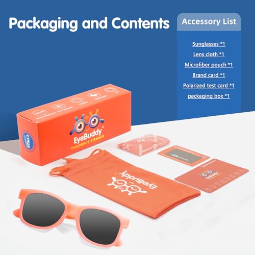 Image of Toddler Kids Sunglasses for Boys Girls Age 2-12 Polarized UV400 with Strap
