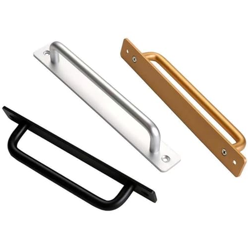 DFLPBHAV Sliding Door Handle Aluminum Alloy Kitchen Cabinet Door Furniture Drawer Pull Hardware Pull Bar Handle 1Pcs(Gold 192mm)