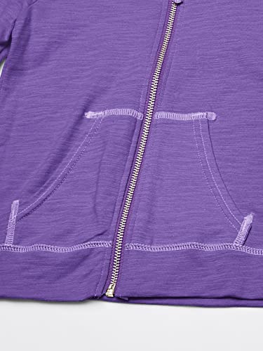 Hanes Little Girls' Slub Jersey Full Zip Jacket, Purple Crush, Small #TOP2